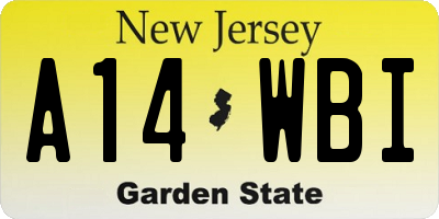NJ license plate A14WBI