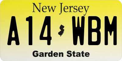 NJ license plate A14WBM