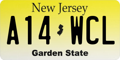NJ license plate A14WCL