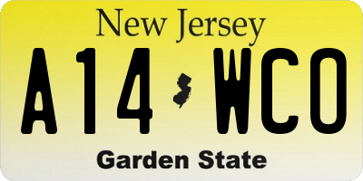 NJ license plate A14WCO