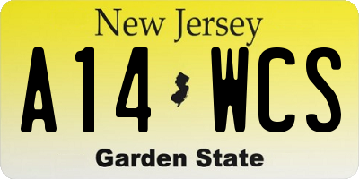 NJ license plate A14WCS