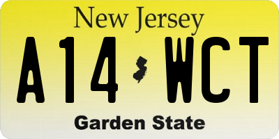 NJ license plate A14WCT