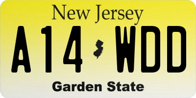 NJ license plate A14WDD