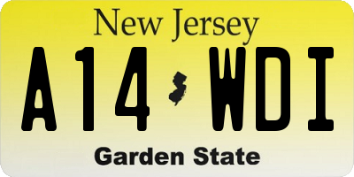 NJ license plate A14WDI