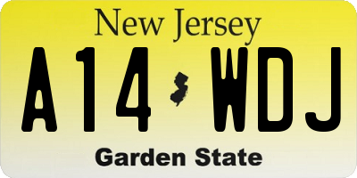 NJ license plate A14WDJ