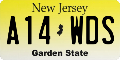 NJ license plate A14WDS