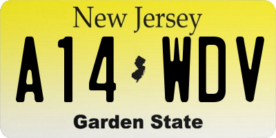 NJ license plate A14WDV