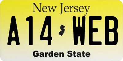 NJ license plate A14WEB