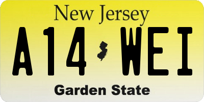 NJ license plate A14WEI