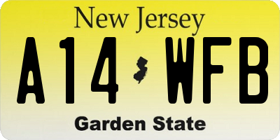 NJ license plate A14WFB