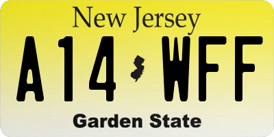 NJ license plate A14WFF