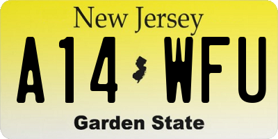 NJ license plate A14WFU