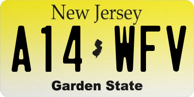 NJ license plate A14WFV