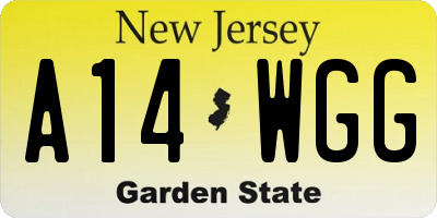 NJ license plate A14WGG