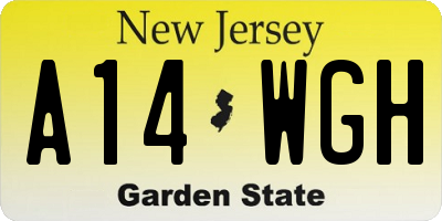 NJ license plate A14WGH
