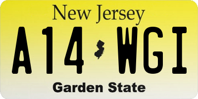 NJ license plate A14WGI