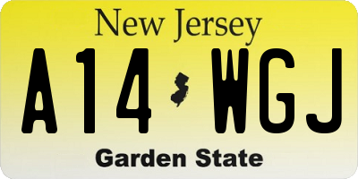 NJ license plate A14WGJ