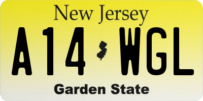 NJ license plate A14WGL
