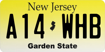 NJ license plate A14WHB
