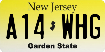 NJ license plate A14WHG