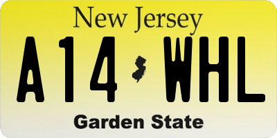 NJ license plate A14WHL