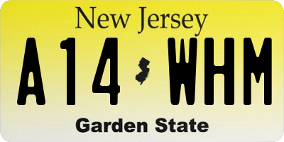 NJ license plate A14WHM
