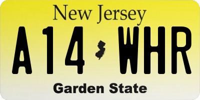 NJ license plate A14WHR