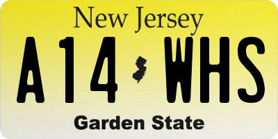 NJ license plate A14WHS