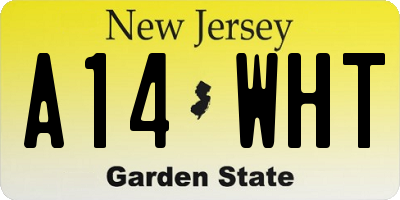 NJ license plate A14WHT