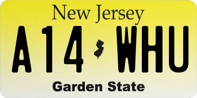 NJ license plate A14WHU
