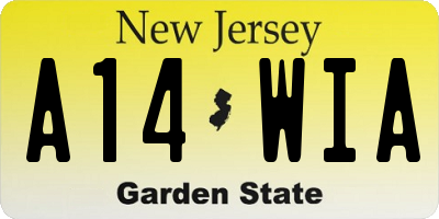 NJ license plate A14WIA