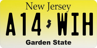 NJ license plate A14WIH