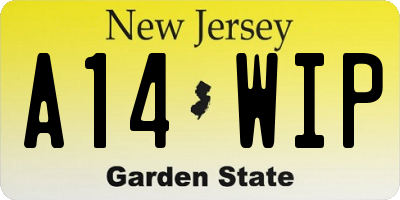 NJ license plate A14WIP
