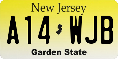 NJ license plate A14WJB