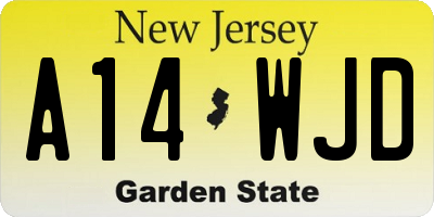 NJ license plate A14WJD