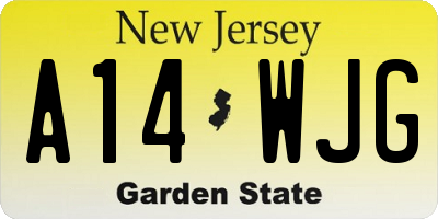 NJ license plate A14WJG
