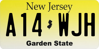 NJ license plate A14WJH
