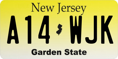 NJ license plate A14WJK