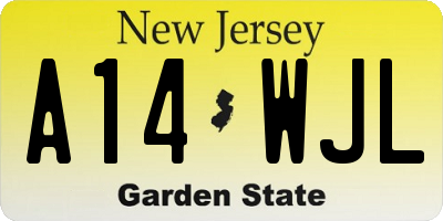 NJ license plate A14WJL