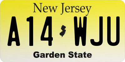NJ license plate A14WJU