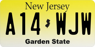 NJ license plate A14WJW