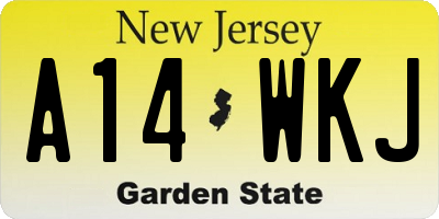 NJ license plate A14WKJ