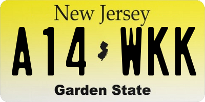 NJ license plate A14WKK