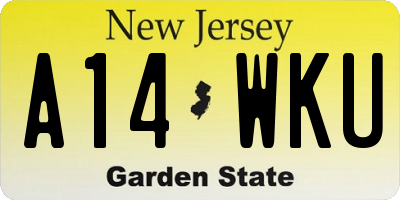 NJ license plate A14WKU
