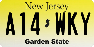 NJ license plate A14WKY