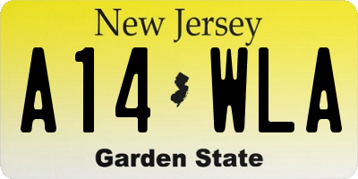 NJ license plate A14WLA