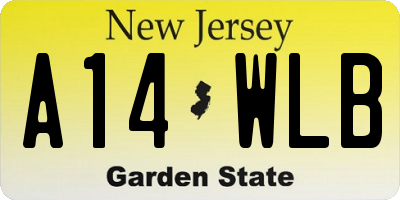 NJ license plate A14WLB