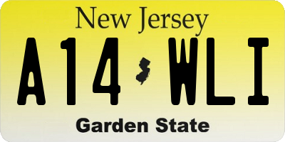 NJ license plate A14WLI