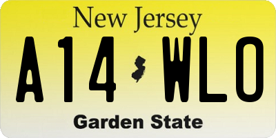 NJ license plate A14WLO