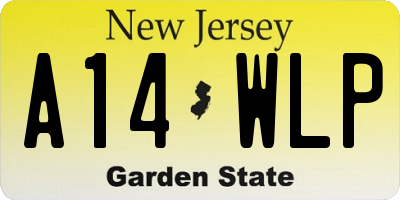 NJ license plate A14WLP